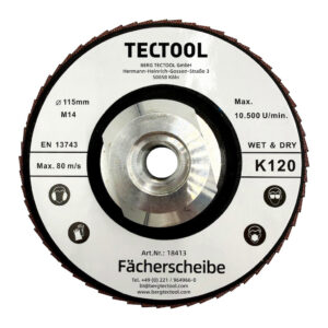 Disque à lamelles BergTecTool hybride diamant, grain K120 et filetage M14