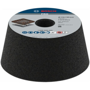Meule boisseau Bosch PRO Metal conique avec abrasif en oxyde d’aluminium
