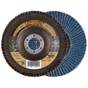 Disque à lamelles Rhodius LGZ F1 au zirconium pour acier et inox