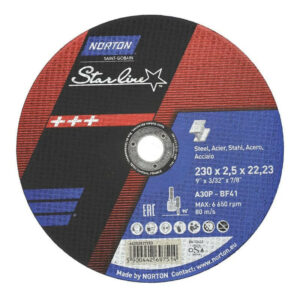 Disque à tronçonner Norton Starline pour acier et inox, format 230 mm