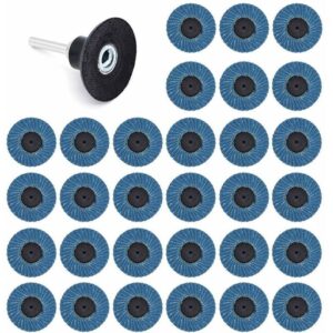 Lot de disques à lamelles ODIPIE bleus avec grains abrasifs assortis