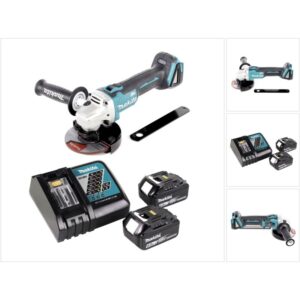 Meuleuse Makita DGA 506 sans fil avec poignée, batteries et chargeur