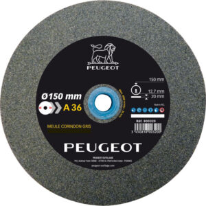 Meule Peugeot corindon gris avec dimensions annoncées 150 x 20 x 13 mm